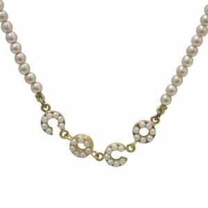 CHANEL Gold Pearl Necklace